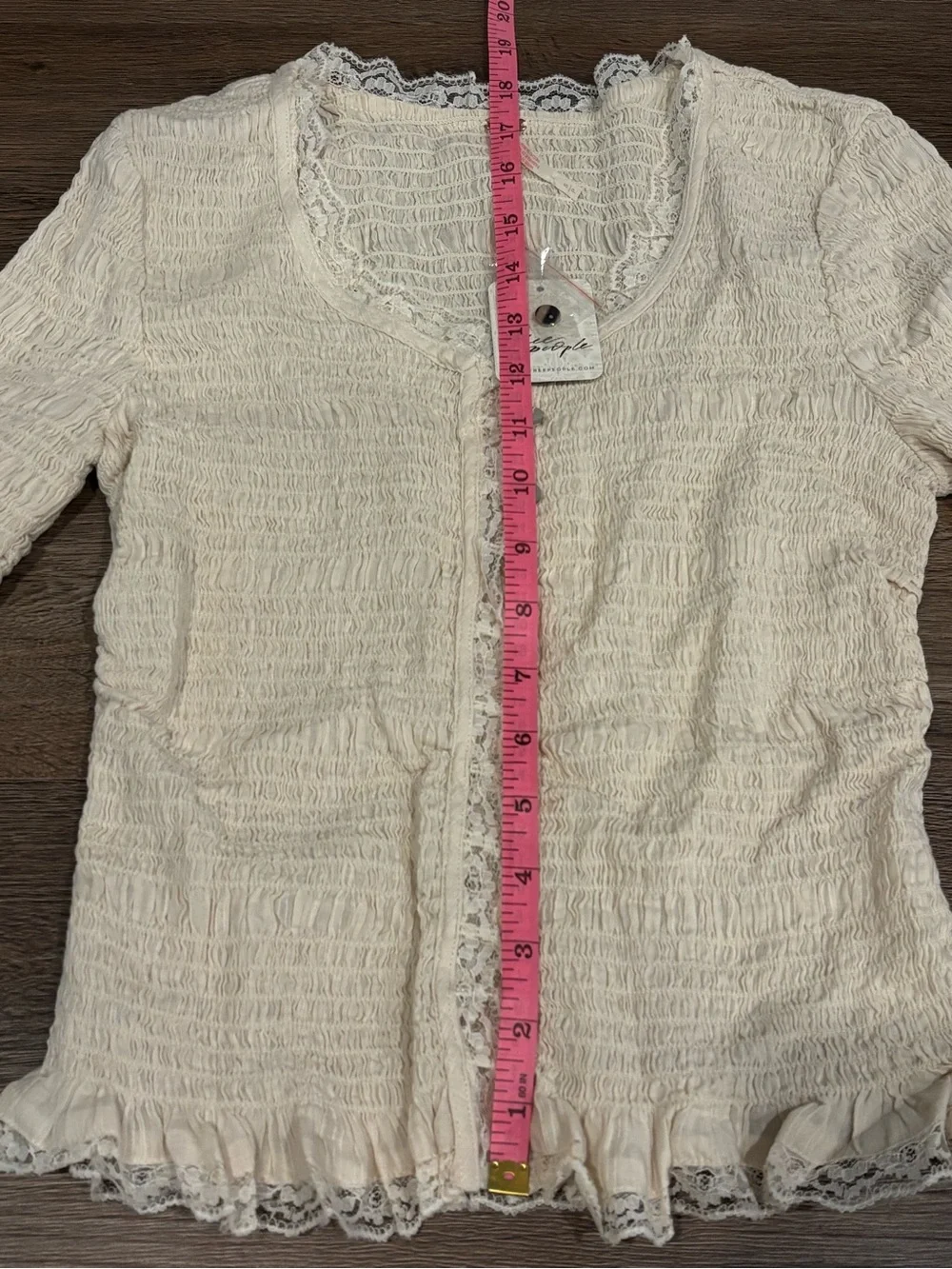 Free People Elliot Smocked Solid Top, Ivory - Small